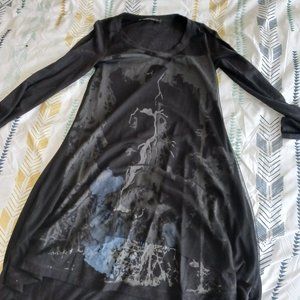 Goth Black Dress with Mesh Layer Lauren Vidal